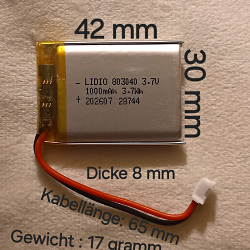 Lipo akku 803040 v 1000 - akku,