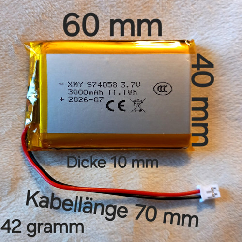 Lipo akku 3000mah 974058 - lipo, 3,7