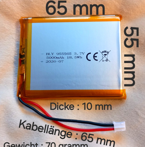 Lipo akku 5000mah 955565 - 3,7, v